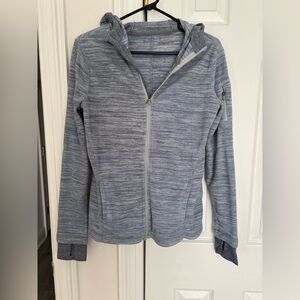 Gray Zip Up Hoodie Fleece Jacket
